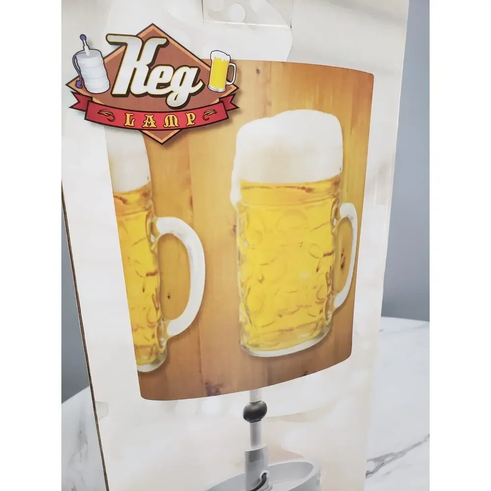 NEW Vintage Beer Keg Table Lamp Mancave Bar Barware Decor Dorm Party Decor Light